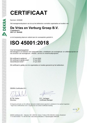 Certificaat ISO 45001 2018